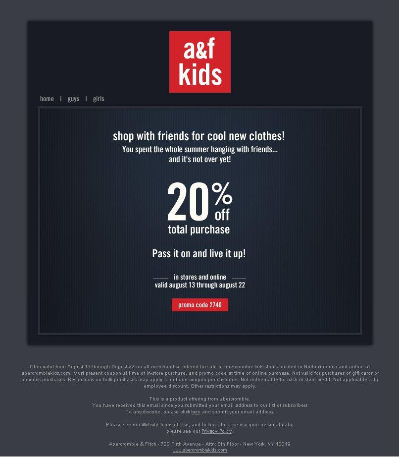 Coupon codes for abercrombie